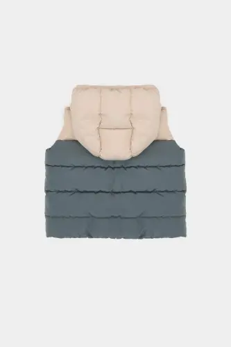 Waterproof hooded puffer vest with fleece lining for baby boys - 4