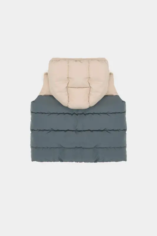 Waterproof hooded puffer vest with fleece lining for baby boys - 4