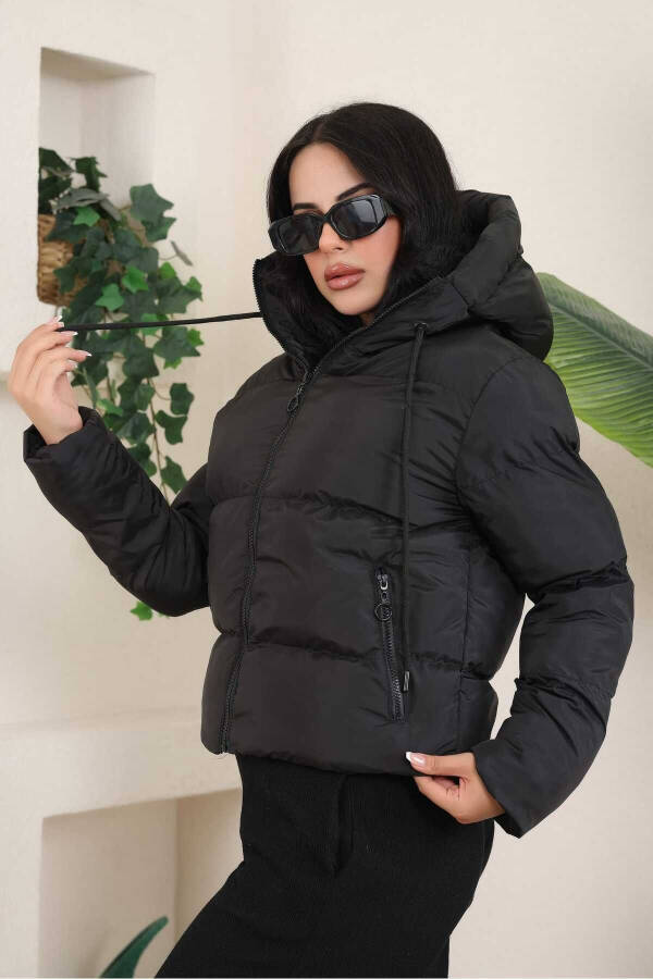 Waterproof Hooded Women's Puffer Jacket - 3