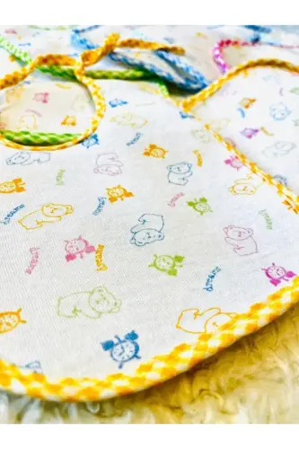 Waterproof Lace-Up Mixed Pattern 8 Pieces Girl Boy Bib - 3