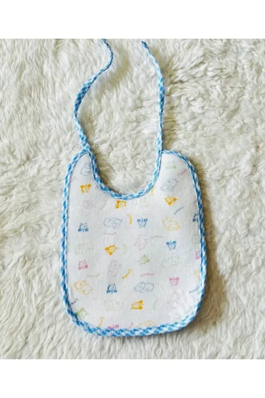 Waterproof Lace-Up Mixed Pattern 8 Pieces Girl Boy Bib - 5