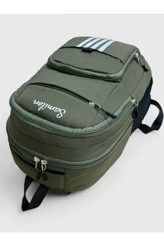 Waterproof Large Unisex School Backpack and Travel Bag-khaki4 - 4