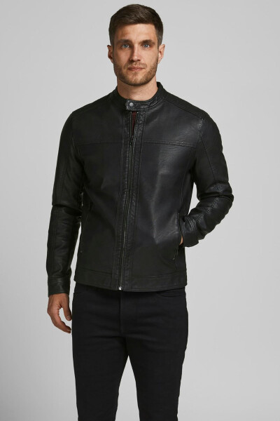 Waterproof leather biker jacket. - 1