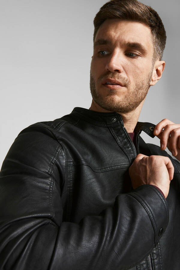 Waterproof leather biker jacket. - 3