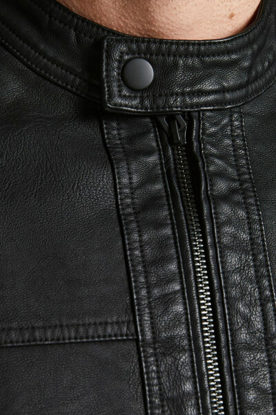 Waterproof leather biker jacket. - 4