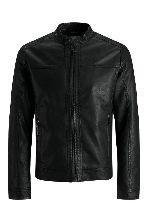 Waterproof leather biker jacket. - 7