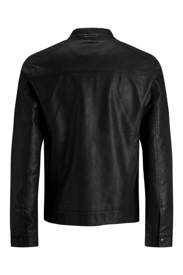 Waterproof leather biker jacket. - 8