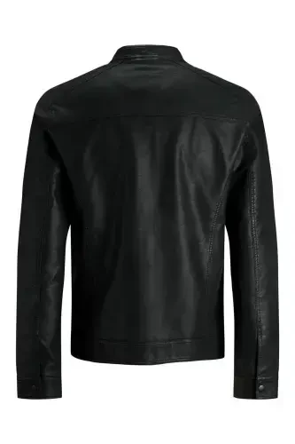 Waterproof leather biker jacket. - 4