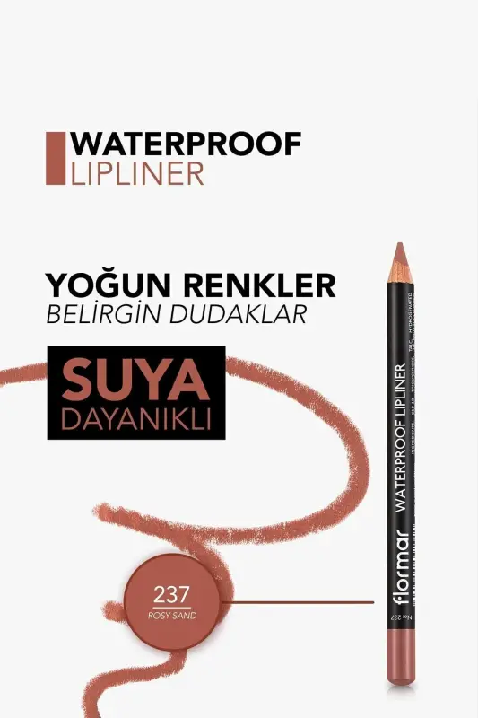 Waterproof Lipliner - Suya Dayanıklı Dudak Kalemi No: 237 Rosy Sand 1.14 g 8690604567508-237 ROSY SAND - 6
