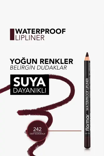 Waterproof Lipliner - Suya Dayanıklı Dudak Kalemi No: 242 Deep Bordeaux 1.14 g 8690604567577-242 DEEP BORDEAUX - 5