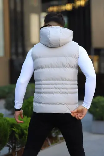 Waterproof Men's Detachable Hooded Vest-STONE - BOYMEN (1)