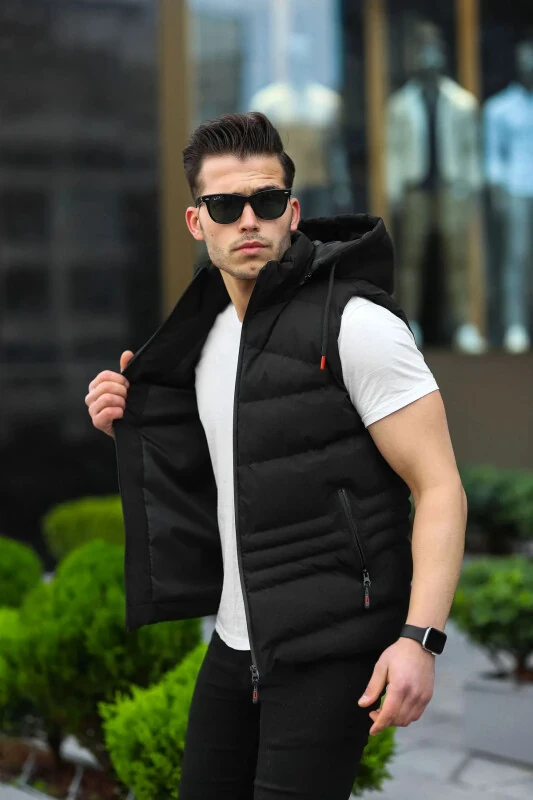 Waterproof Men's Removable Hood Vest - 1