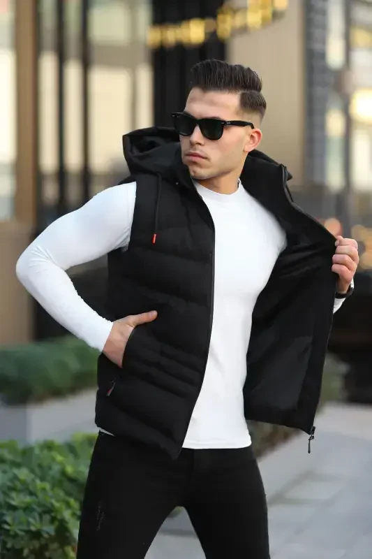 Waterproof Men's Removable Hood Vest - 3