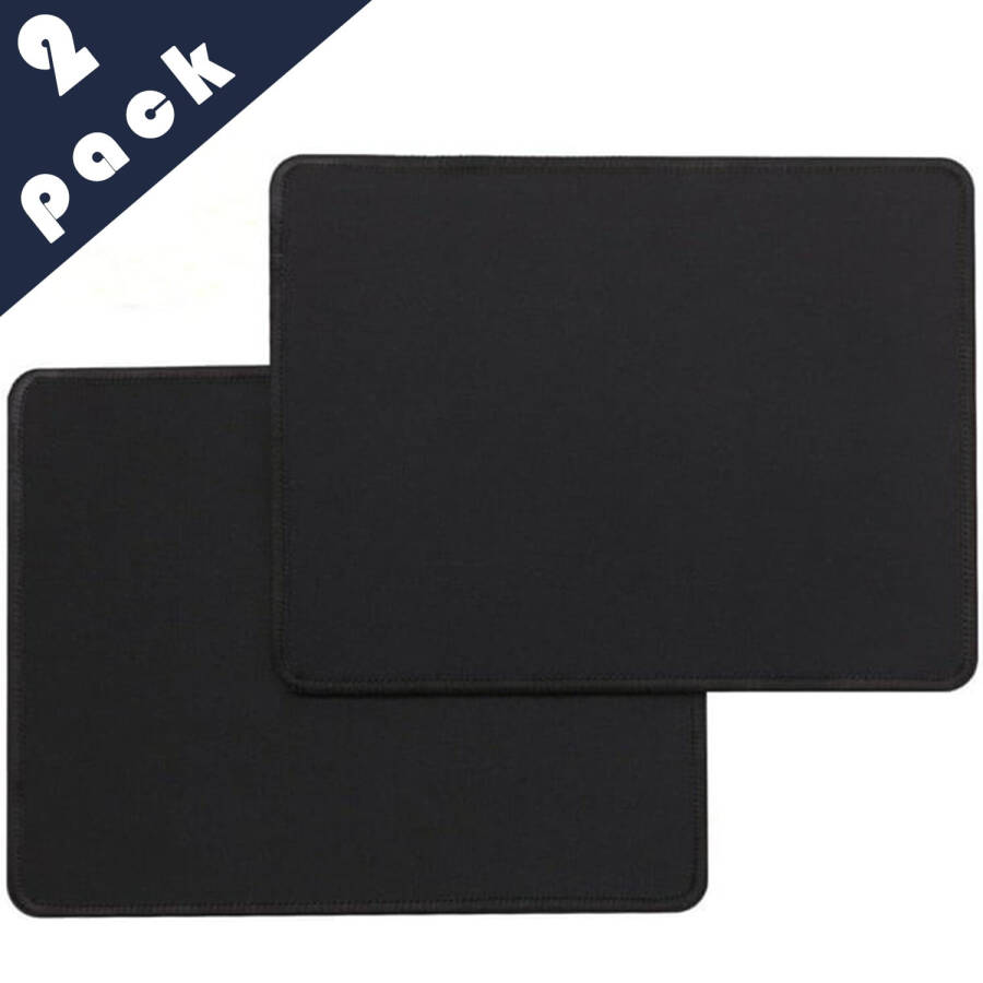 Waterproof mousepad with rubber base, black. Ideal for computer, laptop and office use. - 10