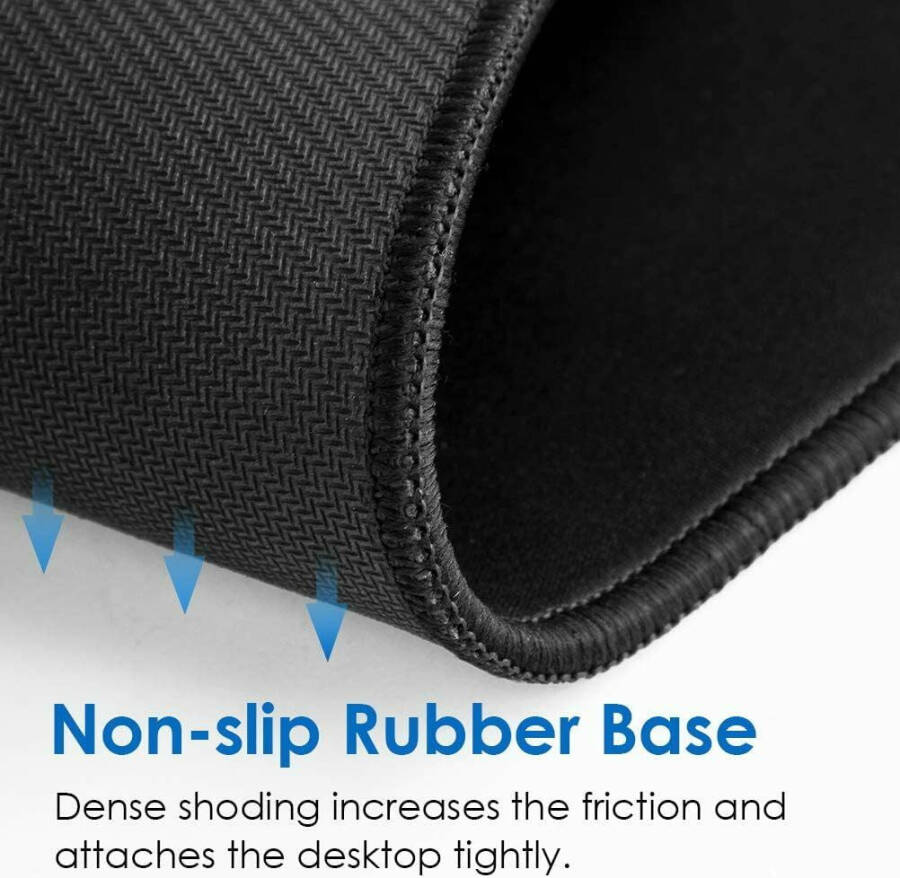 Waterproof mousepad with rubber base, black. Ideal for computer, laptop and office use. - 15