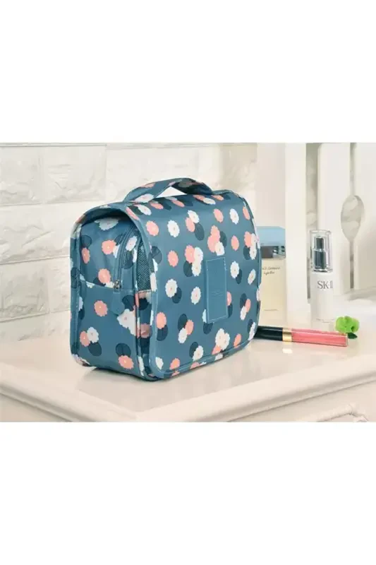 Waterproof Organizer Hanging Travel Cosmetic Makeup Bag Mint-Blue - 3