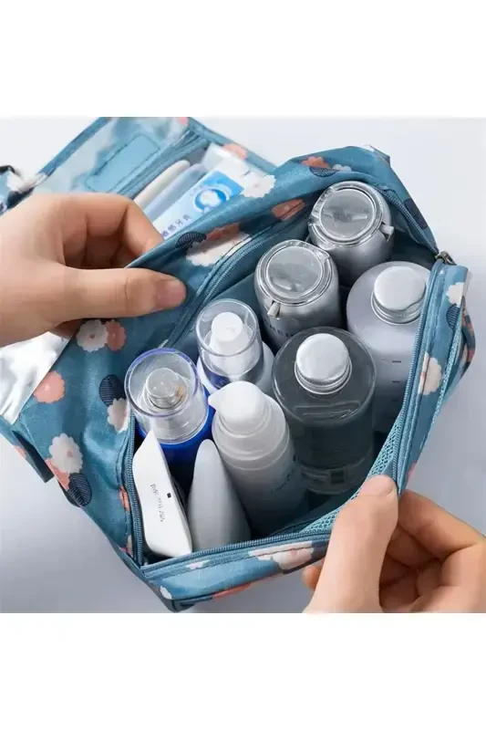 Waterproof Organizer Hanging Travel Cosmetic Makeup Bag Mint-Blue - 4