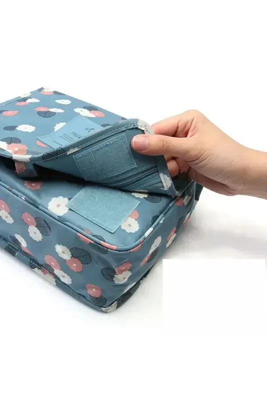 Waterproof Organizer Hanging Travel Cosmetic Makeup Bag Mint-Blue - 5