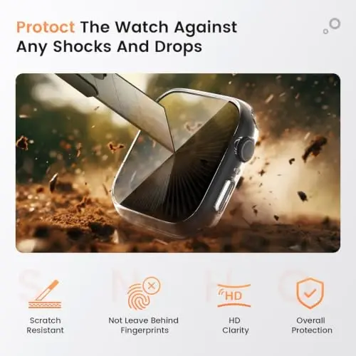 Waterproof Privacy Case for Apple Watch Screen Protector 42mm ClearClear | for Apple Watch Series 11/10 Anti-Spy Tempered Glass Film iWatch Cover Slim Hard PC Case Bumper Anti-Scratch - 5