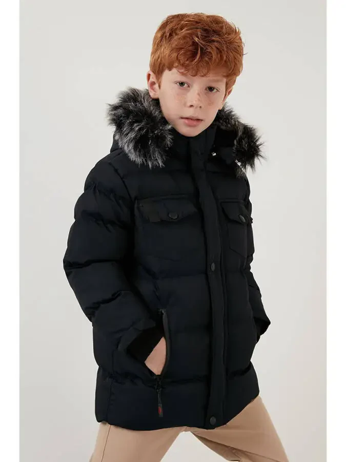 Waterproof Puffer Jacket with Removable Hood and Fleece Lining 5760023 - 13