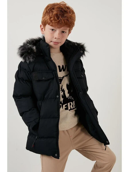 Waterproof Puffer Jacket with Removable Hood and Fleece Lining 5760023 - LC WAIKIKI (1)