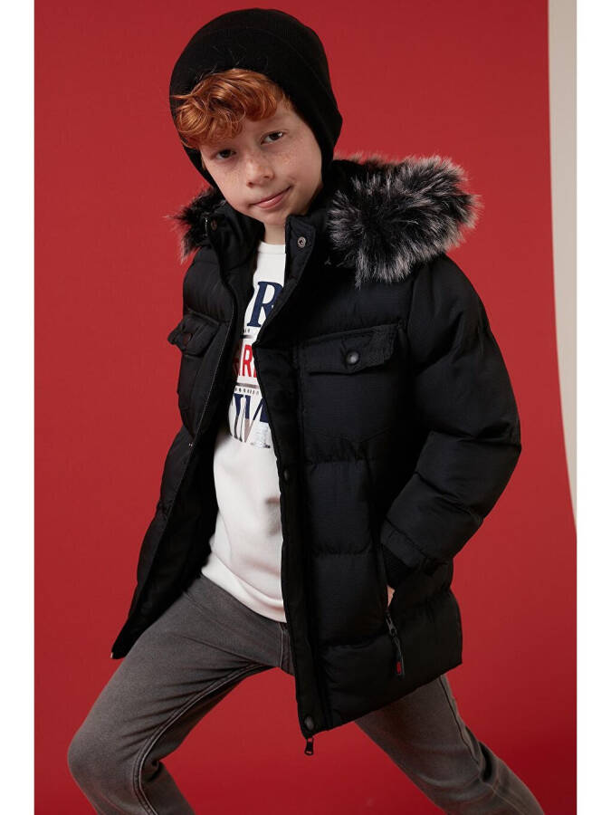 Waterproof Puffer Jacket with Removable Hood and Fleece Lining 5760023 - 10