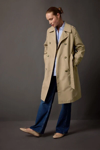 Waterproof Regular Fit Belted Trench Coat A0593ax24sp - 1