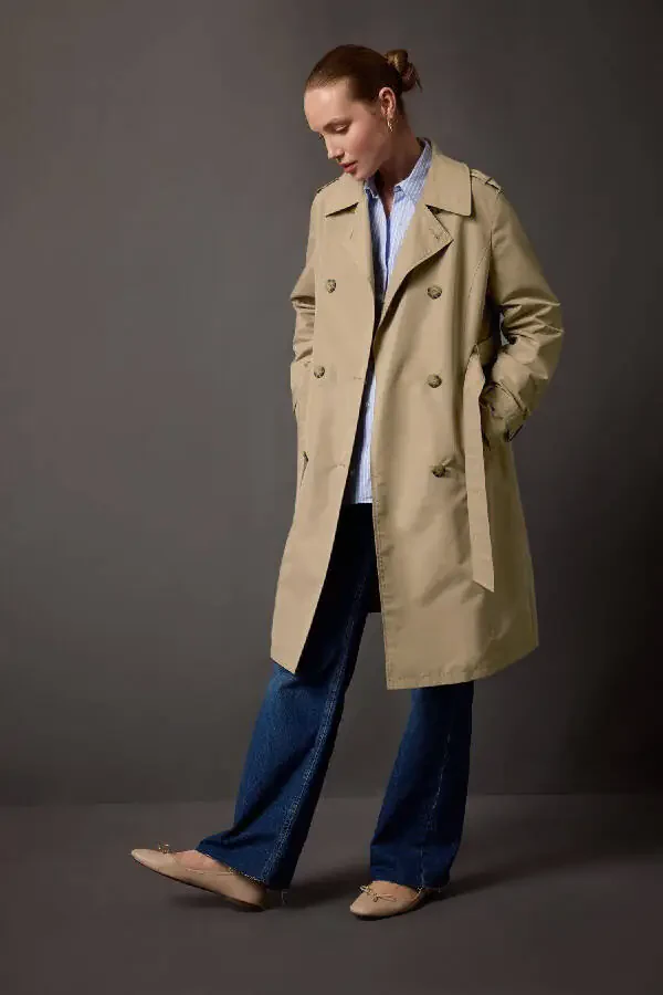 Waterproof Regular Fit Belted Trench Coat A0593ax24sp - 1