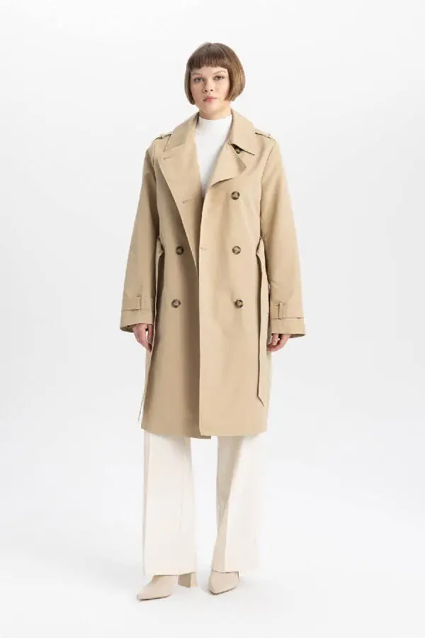 Waterproof Regular Fit Belted Trench Coat A0593ax24sp - 4