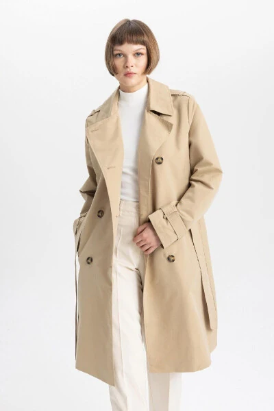 Waterproof Regular Fit Belted Trench Coat A0593ax24sp - 5