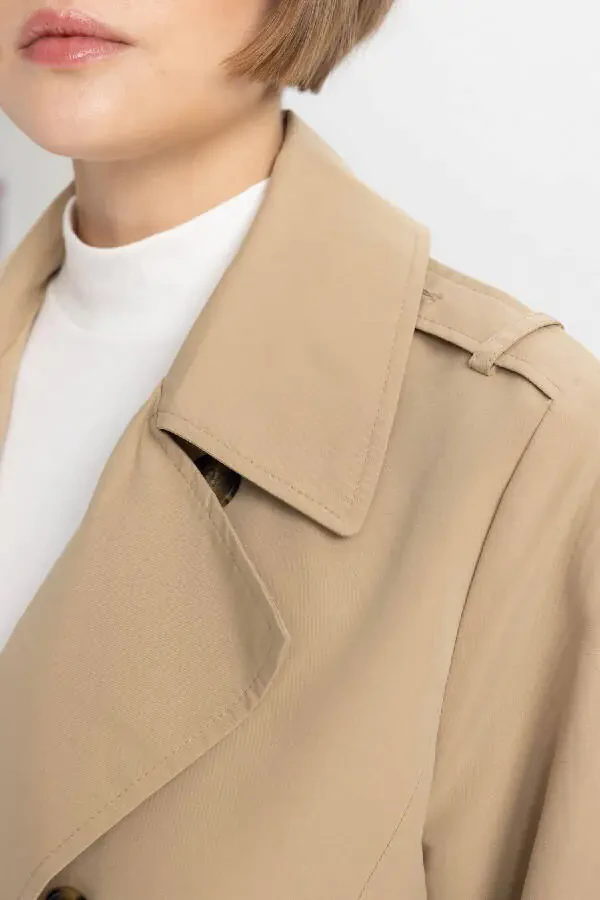 Waterproof Regular Fit Belted Trench Coat A0593ax24sp - 7