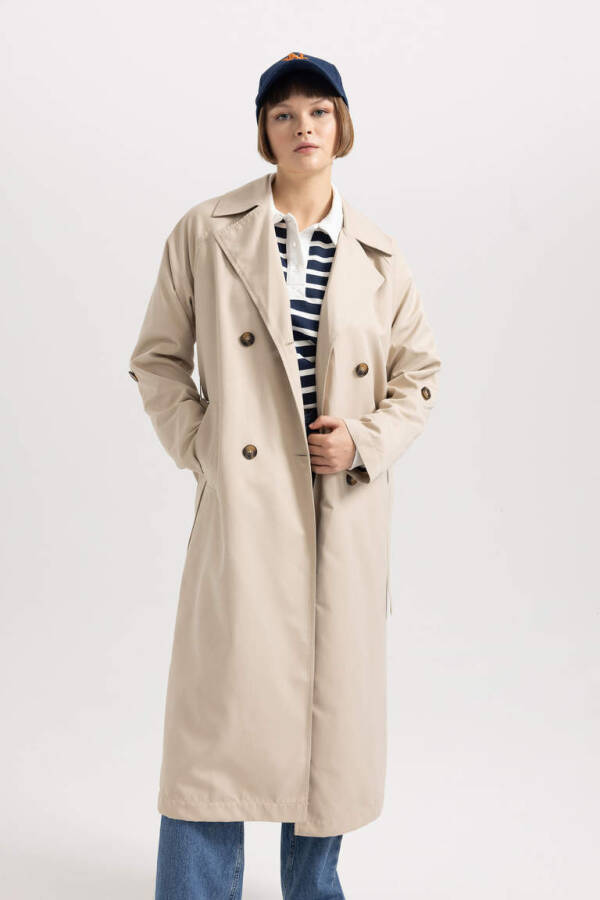 Waterproof Relax Fit Trench Coat Beige - 1