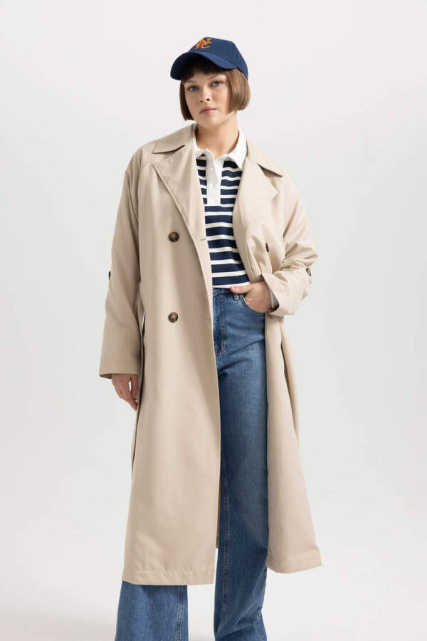 Waterproof Relax Fit Trench Coat Beige - 3