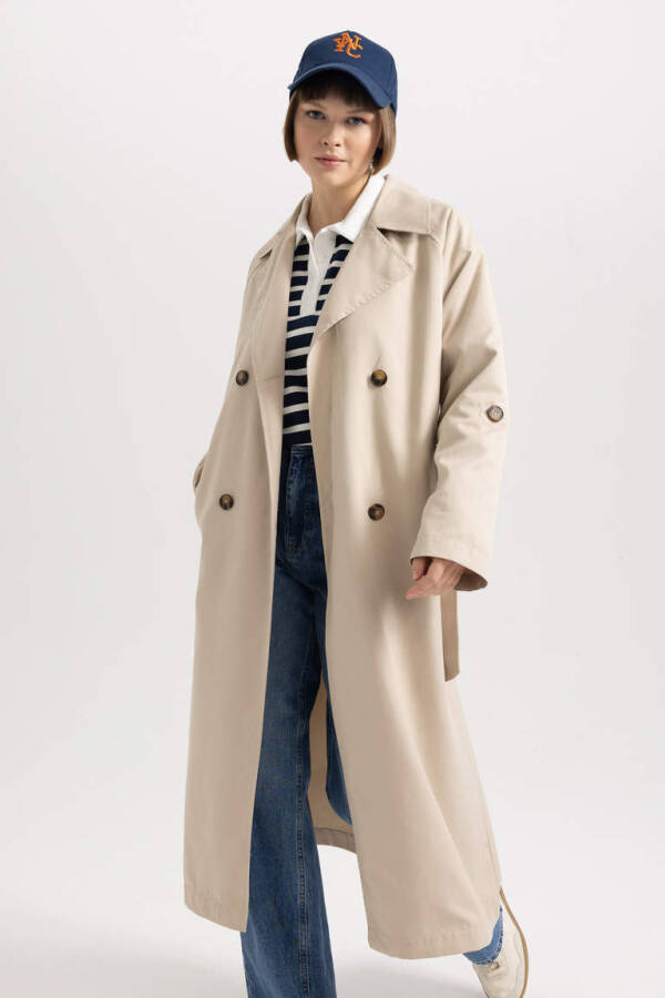 Waterproof Relax Fit Trench Coat Beige - 4