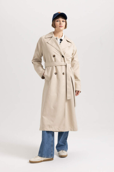 Waterproof Relax Fit Trench Coat Beige - 5