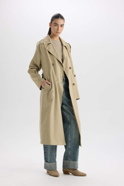 Waterproof Relax Fit Trench Coat Light Khaki - 2