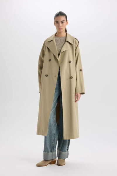 Waterproof Relax Fit Trench Coat Light Khaki - 3