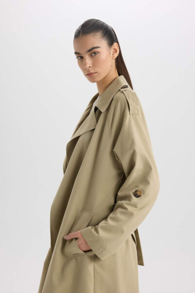 Waterproof Relax Fit Trench Coat Light Khaki - 4