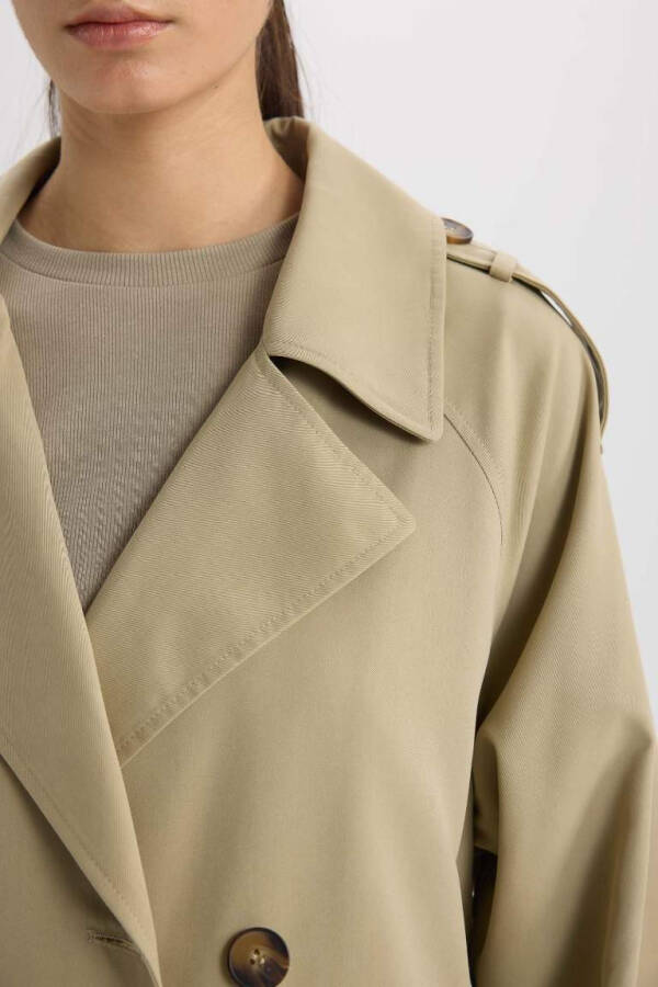 Waterproof Relax Fit Trench Coat Light Khaki - 5