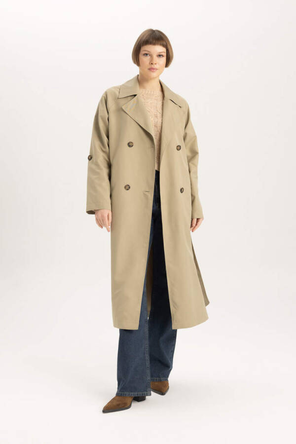 Waterproof Relax Fit Trench Coat Light Khaki - 1