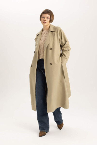 Waterproof Relax Fit Trench Coat Light Khaki - 2