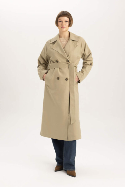 Waterproof Relax Fit Trench Coat Light Khaki - 3