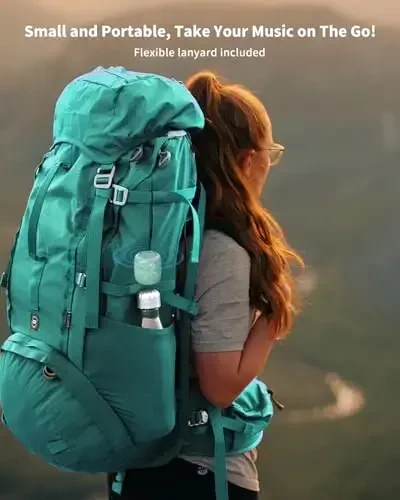 Waterproof Speaker, Small Bluetooth Speaker with Stereo Sound and Robust Bass, Mini Speakers with Hands-Free Call, IPX7 Waterproof, Portable Speakers for Shower, Indoor & Outdoor, Gift for Men, Women - 6