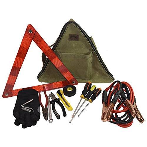 Waterproof Waxed Canvas Emergency Case for Roadside Preparedness, Travel, RV, Camping, Car. Handmade by Hide & Drink. - 3