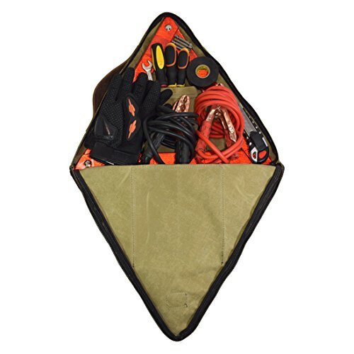 Waterproof Waxed Canvas Emergency Case for Roadside Preparedness, Travel, RV, Camping, Car. Handmade by Hide & Drink. - 5