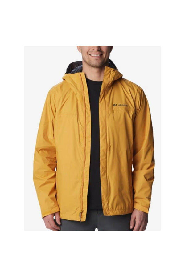 Watertight Men's Yellow Hooded Raincoat - 1