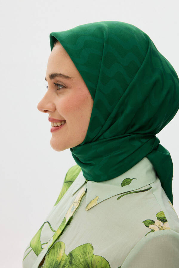 Waterway Pattern Glossy Jacquard Scarf - 4