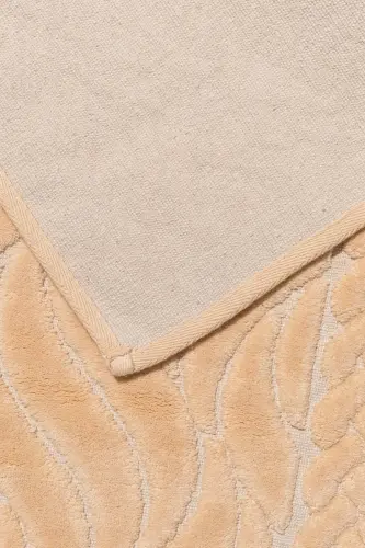 Wave Patterned 2-Piece Bath Mat Set - 100% Cotton-Salmon - SENAX (1)