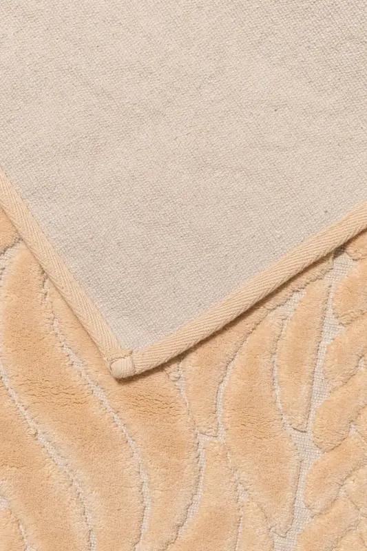 Wave Patterned 2-Piece Bath Mat Set - 100% Cotton-Salmon - 2