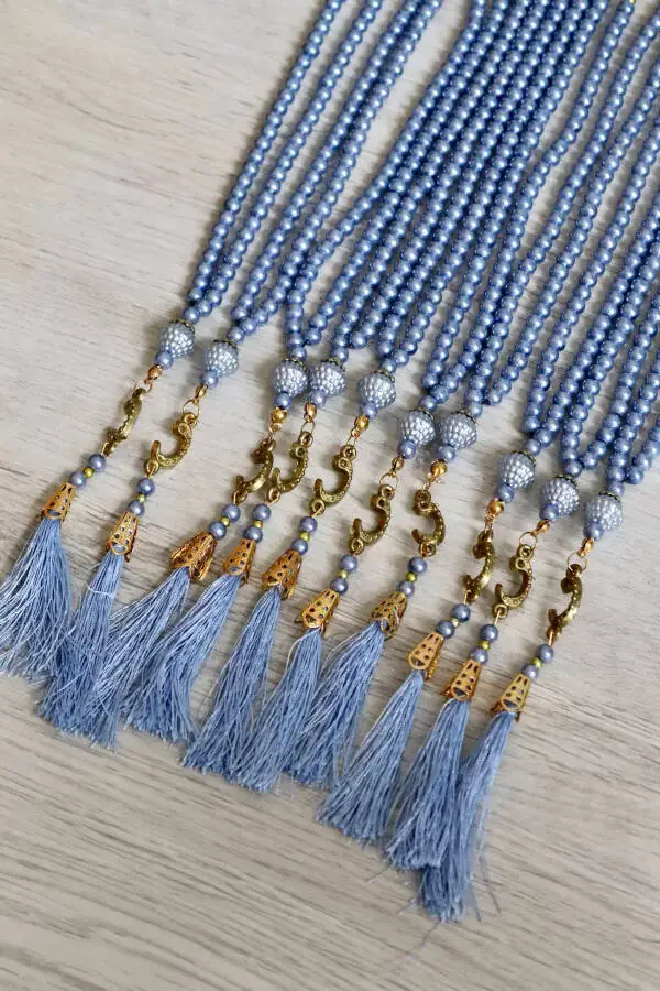 Wavly Tasseled Blue Pearl Rosary 20 Pieces T301 - 1